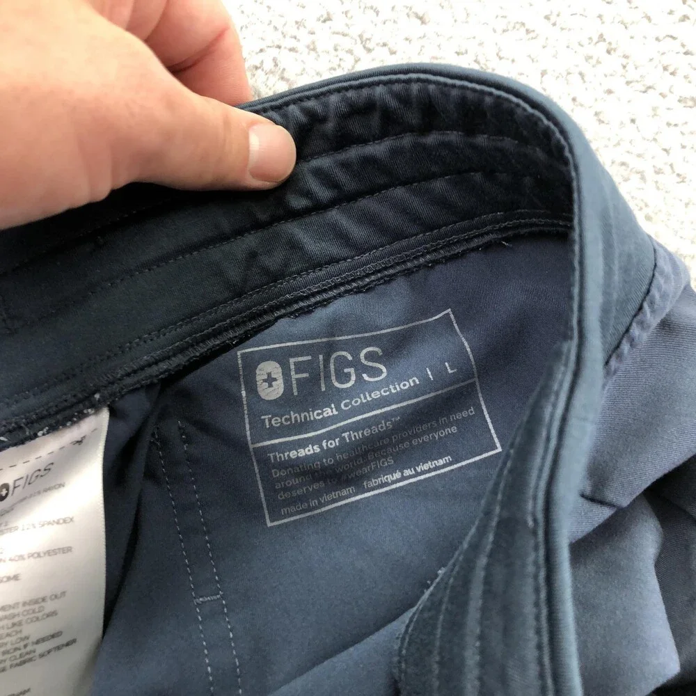 FIGS Scrub Jogger Pants Womens Large Blue Zamora Technical Cargo Medical